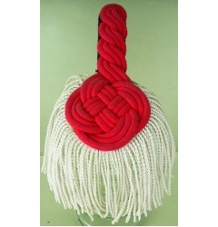 Epaulette Red Base with White Fringe